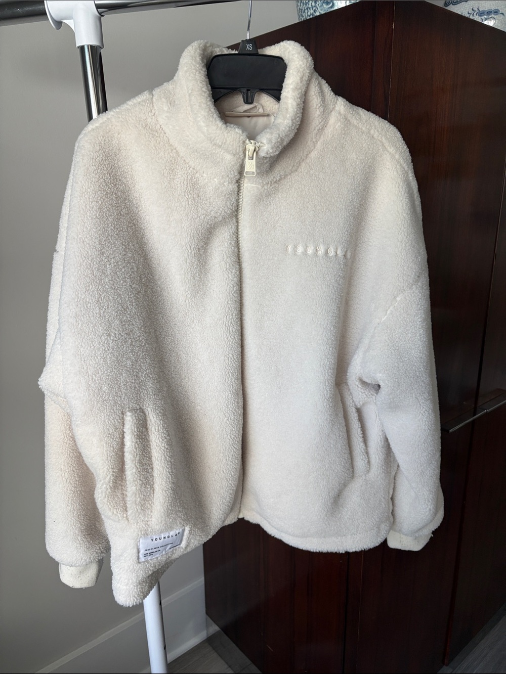 YoungLA Off-White Sherpa Zip Jacket unisex size M